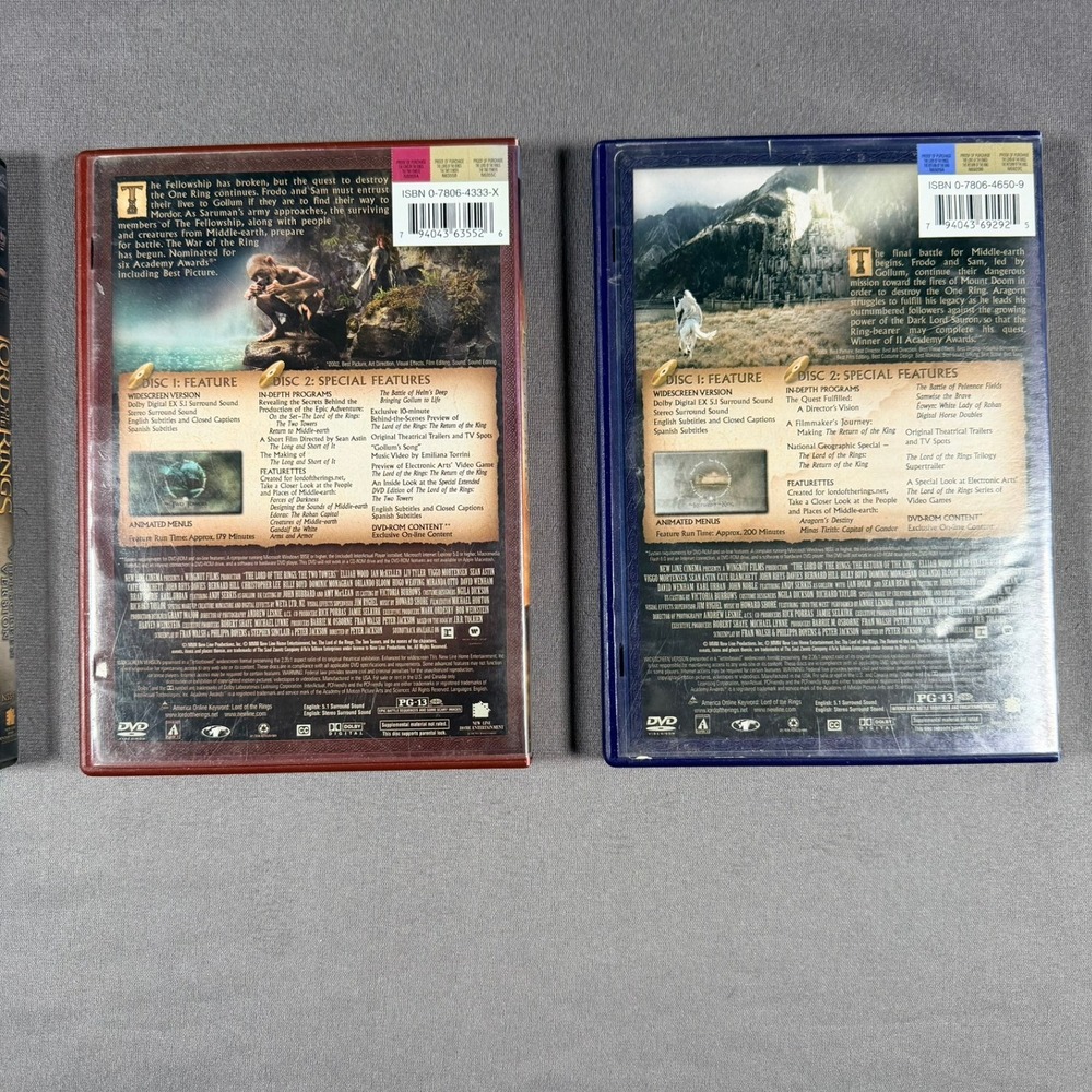 Lord of the Rings Motion Picture Trilogy DVD Set Widescreen Multi Fantasy Movie - Picture 6 of 7